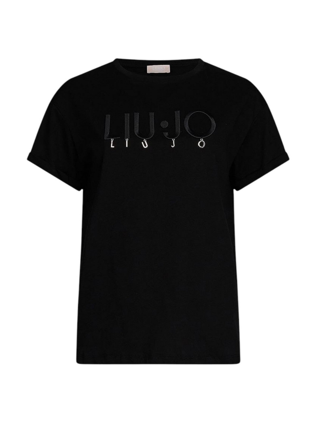 LIU JO WHITE T-shirt Donna WA5007JS923 M9624 Nero gioboutiqueweb