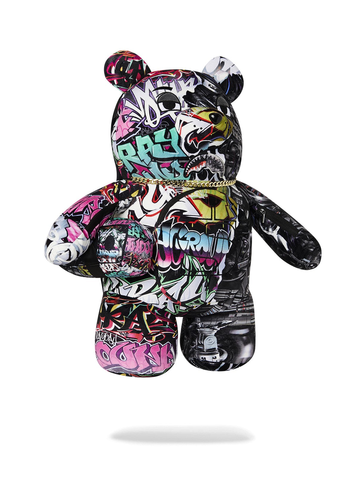 SPRAYGROUND Zaino Uomo SPLIT CYBERSHARK MONEYBEAR TEDDY BEAR 910B8052NSZ Nero gioboutiqueweb