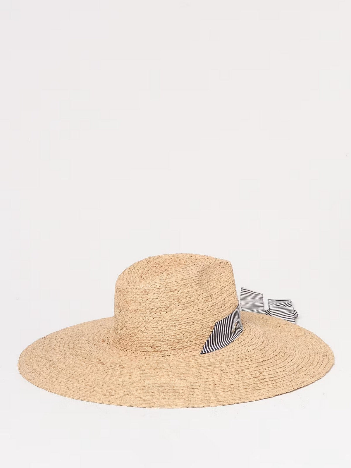 BORSALINO Cappello Donna 4039 00H8 Naturale cinta a rihe bianco/navy gioboutiqueweb