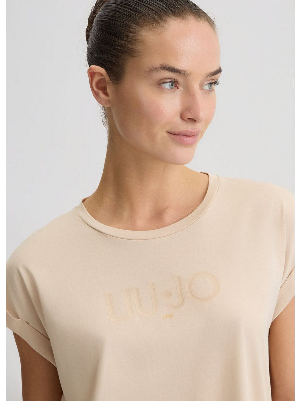 LIU JO SPORT T-shirt Donna TA5181JS003 M9181 Natural beige LiuJo gioboutiqueweb