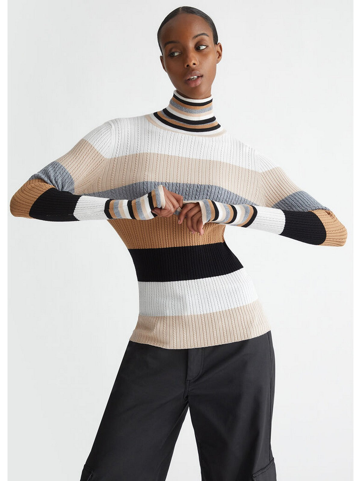 Liu Jo White Maglione Dolcevita femme WF4392MS99E 03N96 Beige