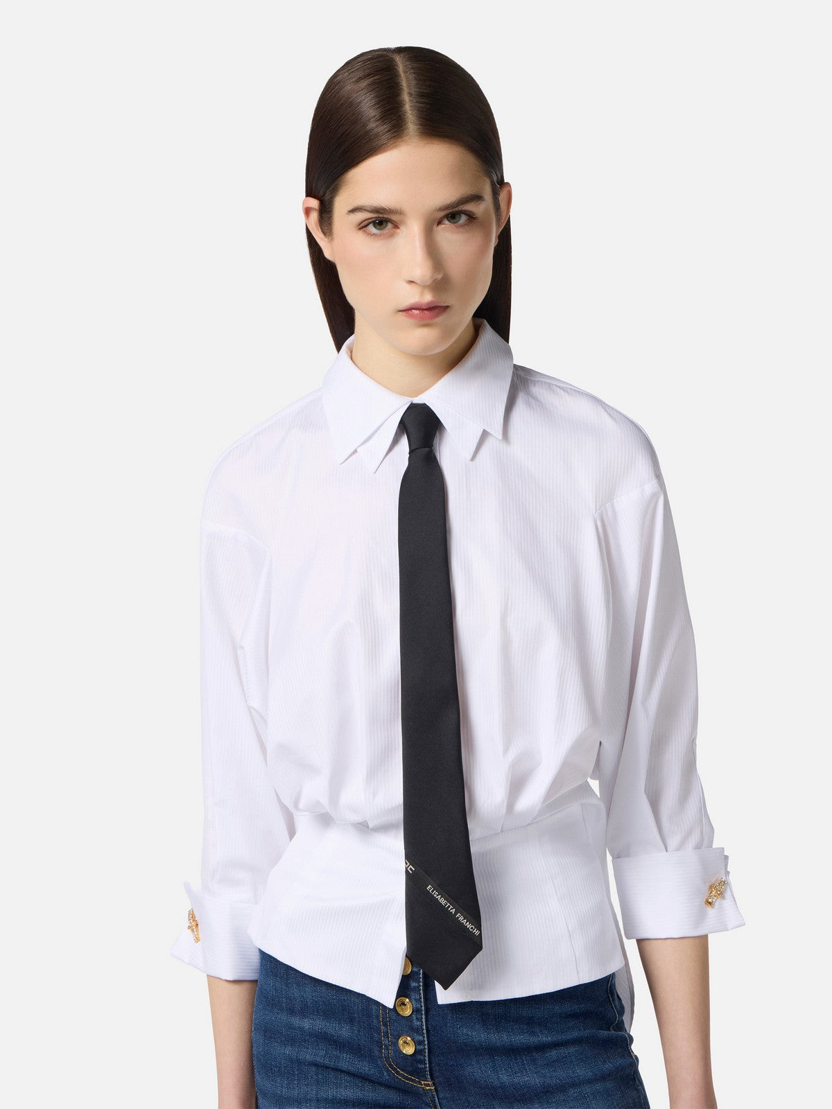 ELISABETTA FRANCHI Cravatta Donna CR12L57E2 110 Nero gioboutiqueweb