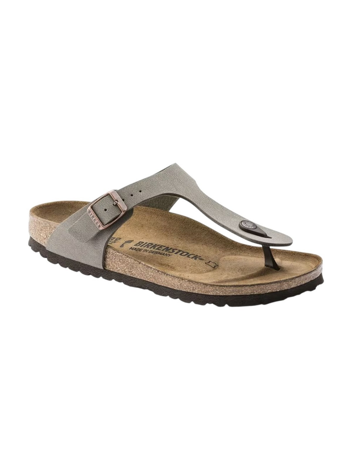 BIRKENSTOCK Sandalo Unisex adulto Gizeh stone, Birkibuc 043391 Grigio gioboutiqueweb