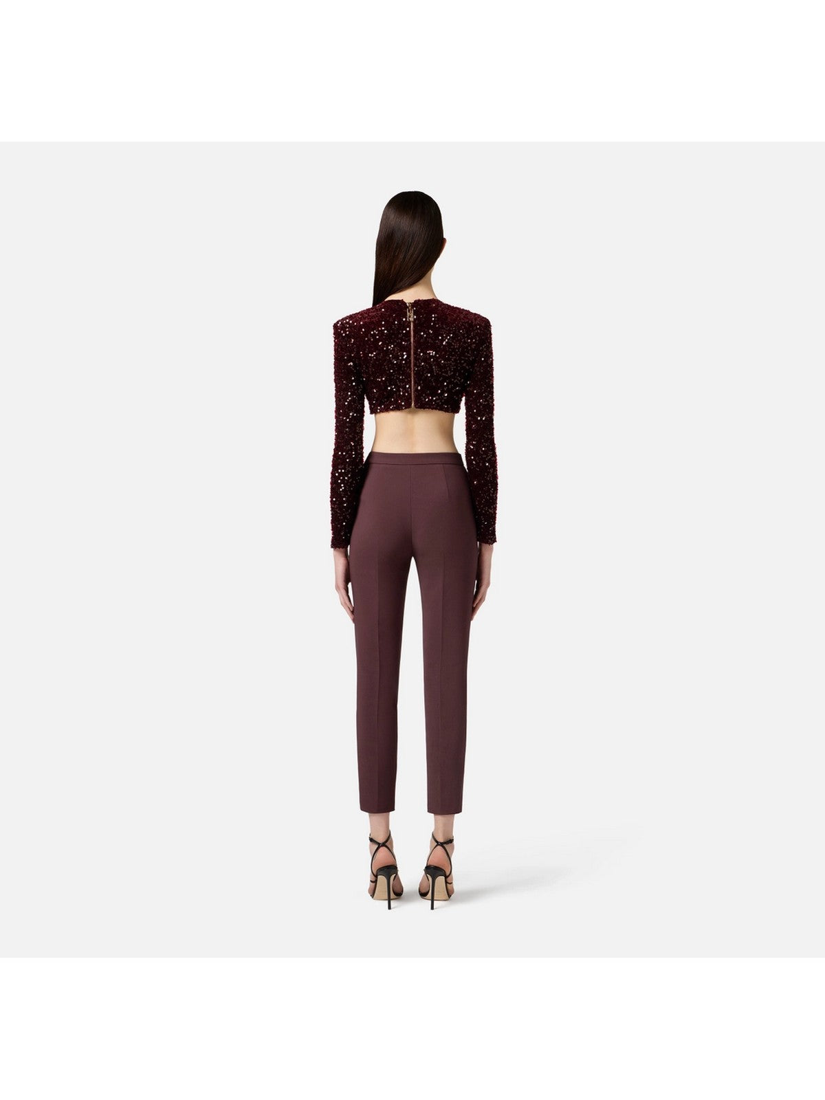 ELISABETTA FRANCHI Pantalone Donna PA12056E2 EA4 MERLOT gioboutiqueweb