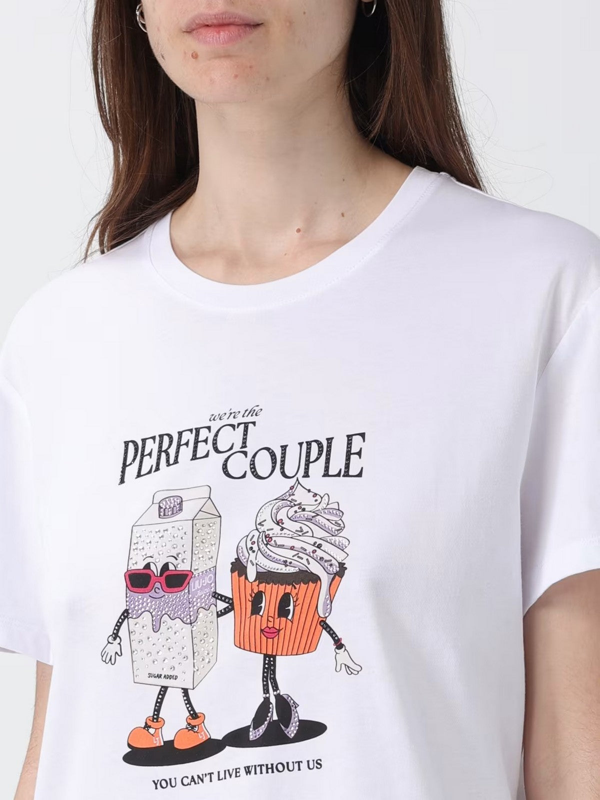 LIU JO WHITE T-shirt Donna WA6163JS904 P9268 Bco perfect couple