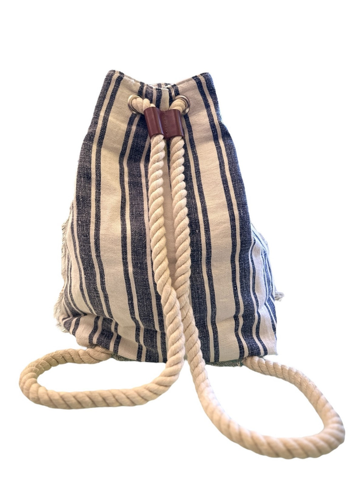 MC2 SAINT BARTH Zaino Donna BOAT BACKPACK LINEN 01977H LINEN BEACH STRIPES V 61 EMB gioboutiqueweb