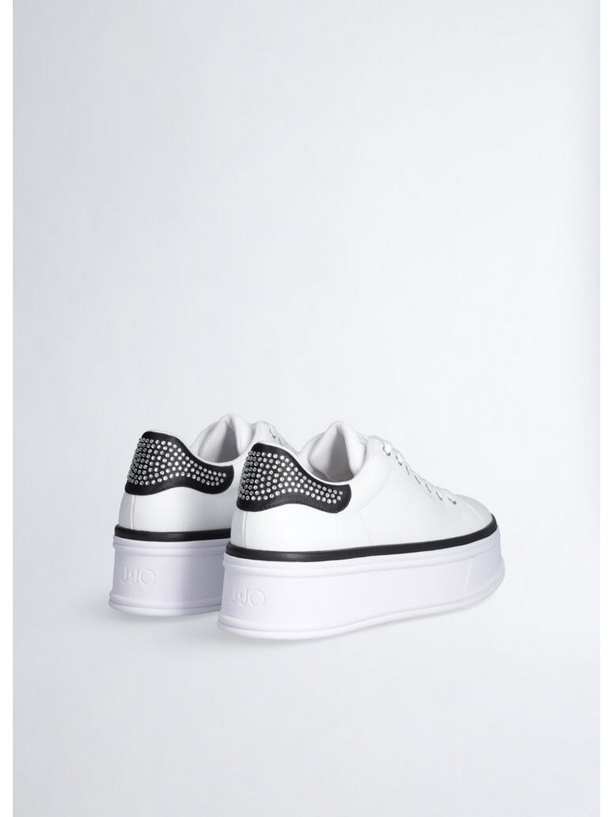 LIU JO Sneaker Donna SELMA 16 BA5101PX190 S1005 LEATHER/SATIN WHITE/BLACK gioboutiqueweb