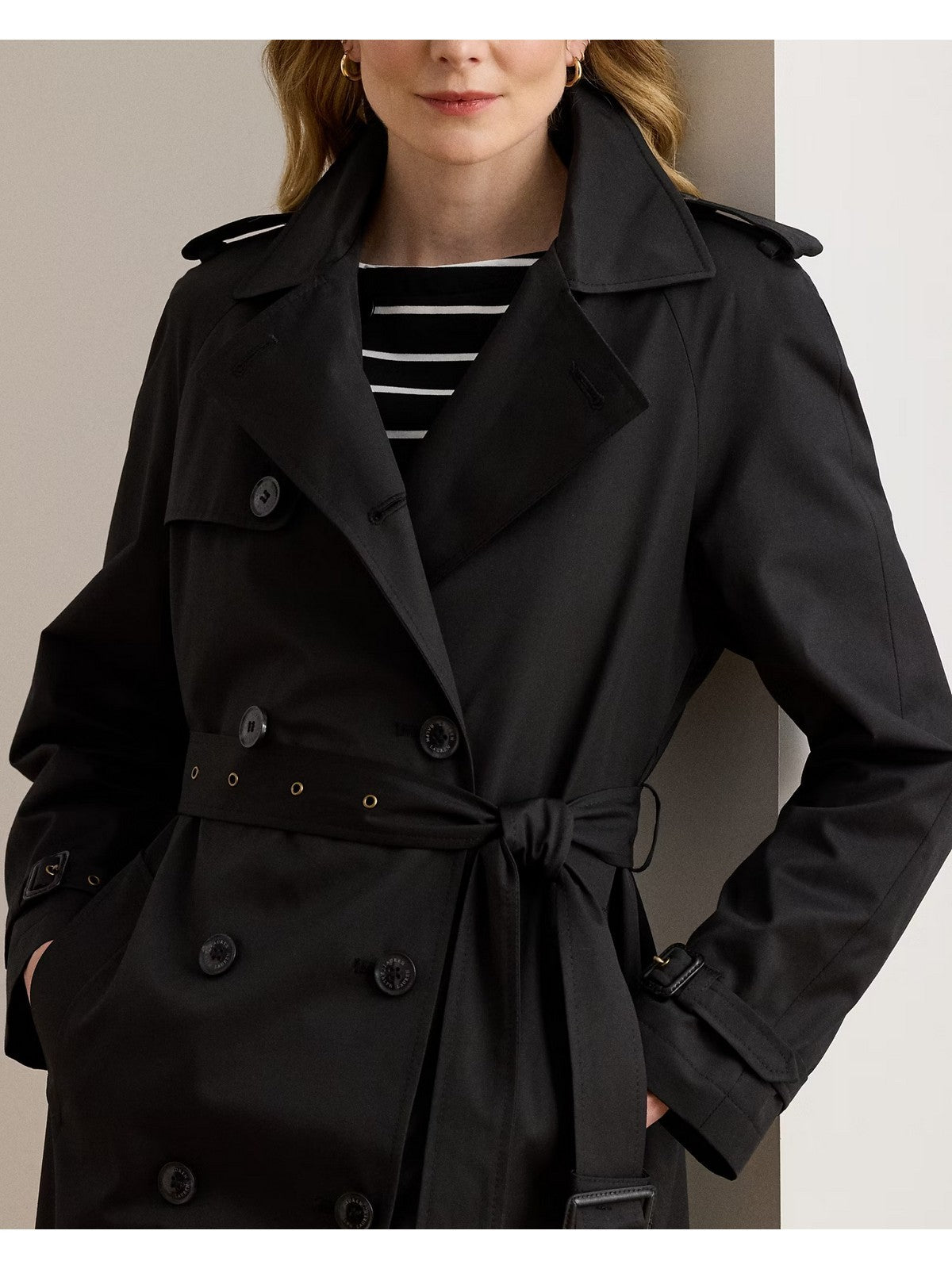 LAUREN RALPH LAUREN Trench Donna BL DB W NS44-LINED-COAT 297951259 001 BLACK gioboutiqueweb