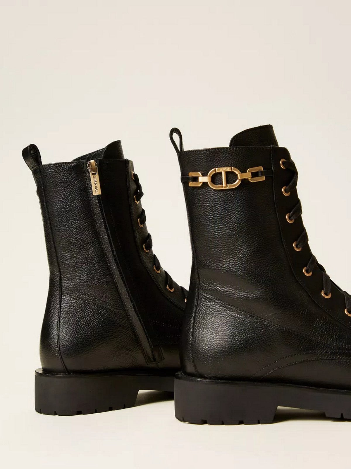 TWINSET Stivali e Stivaletti Donna CHAIN OVAL T 252TCP150 00006 Nero