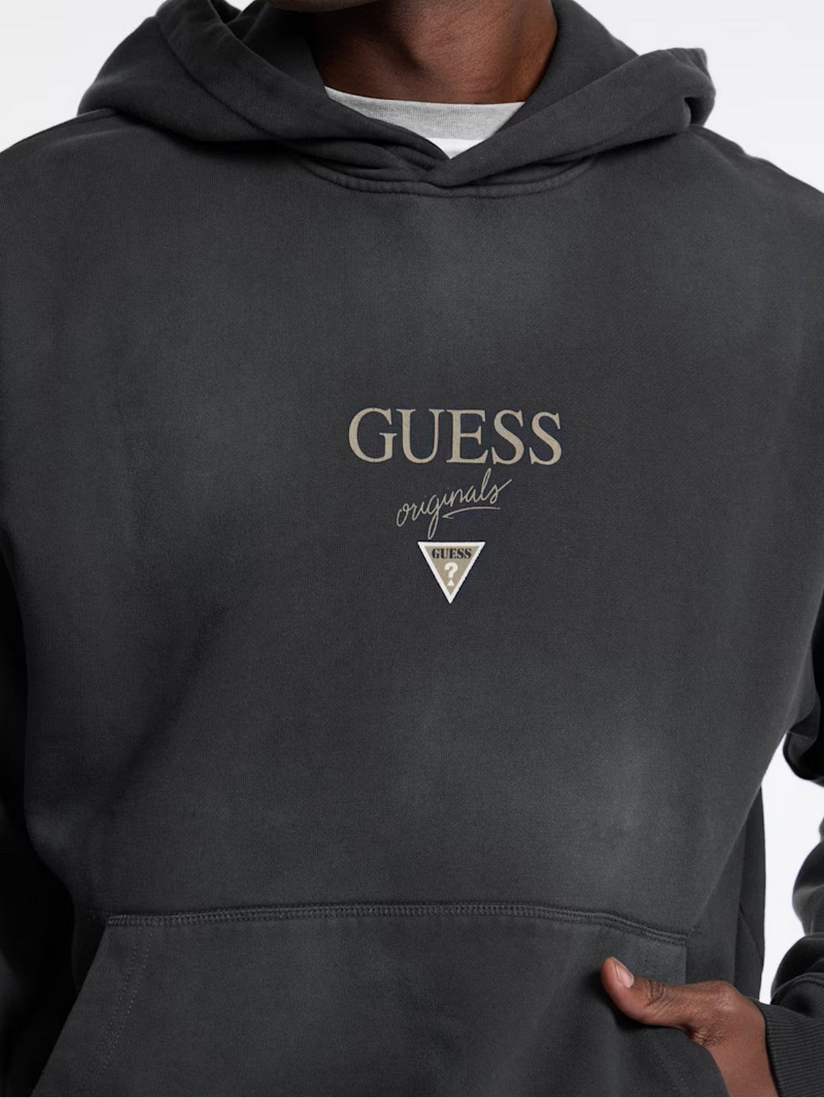 GUESS Felpa Uomo GO BAKER LOGO HOODIE M5BQ42 K4110 JTMU JET BLACK MULTI