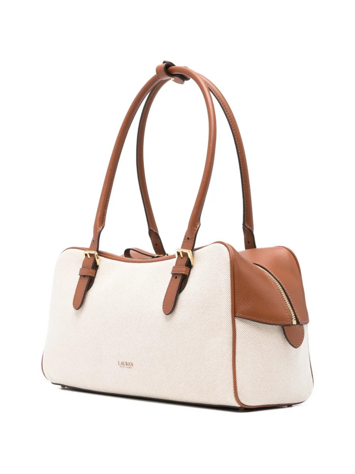 LAUREN RALPH LAUREN Borsa Donna MRCY ZP SCHL-SATCHEL-LARGE 431P06078 001 NTRL/BUFF CANVAS/LAUREN TAN