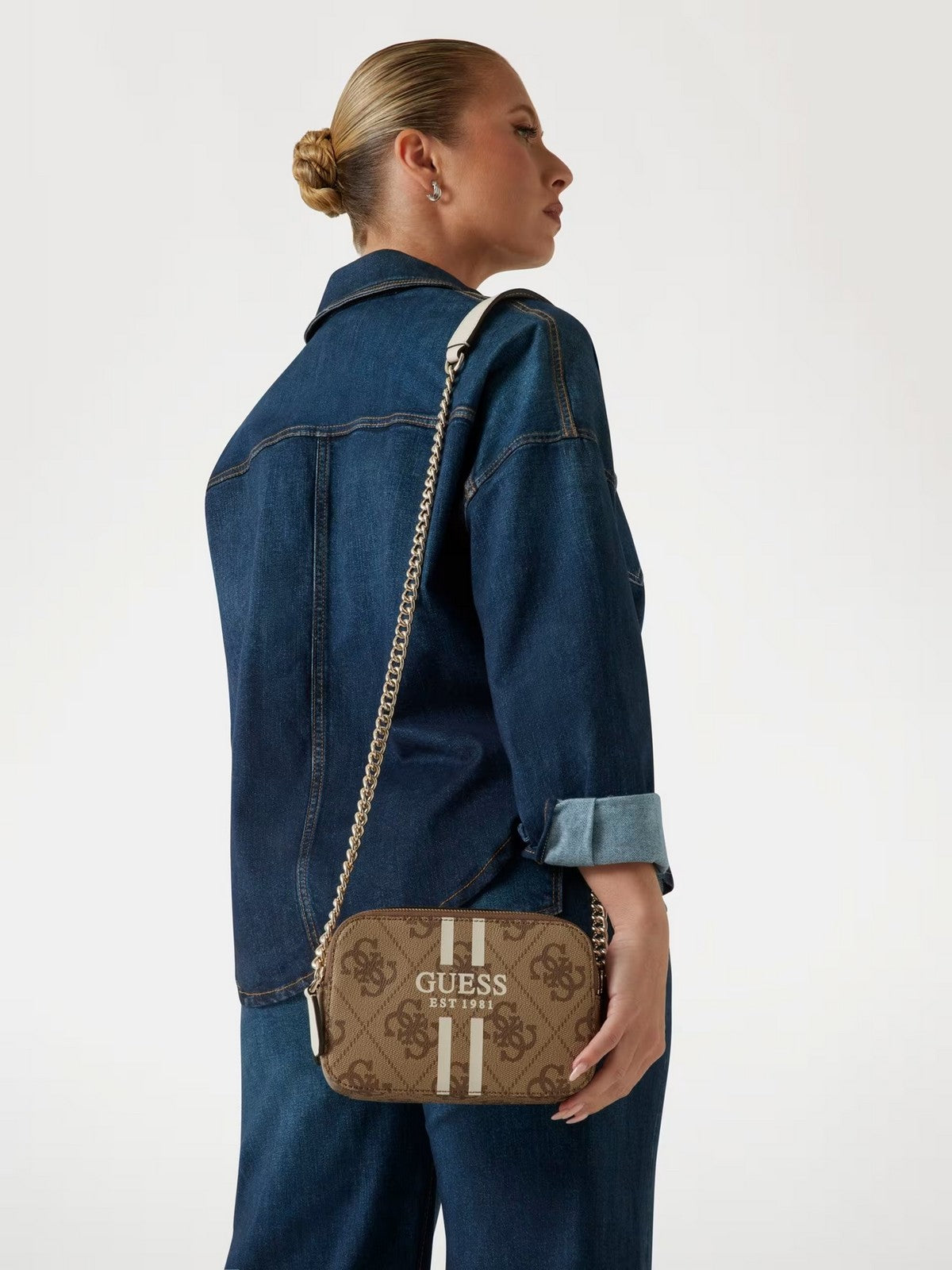 GUESS Borsa Donna NOELLE II CROSSBODY CAMERA HWOS96 72140 LTL LATTE LOGO