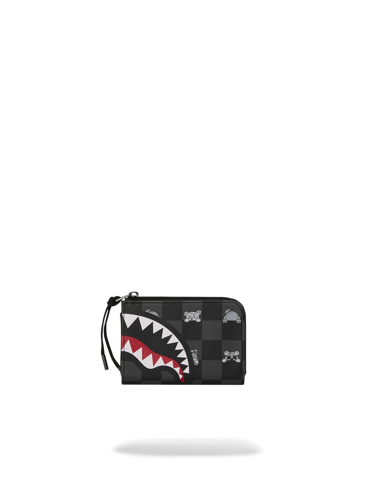 SPRAYGROUND Portafoglio Unisex adulto GRAY PEEKING CHARACTER CHECK WALLET 910W8917NSZ Nero