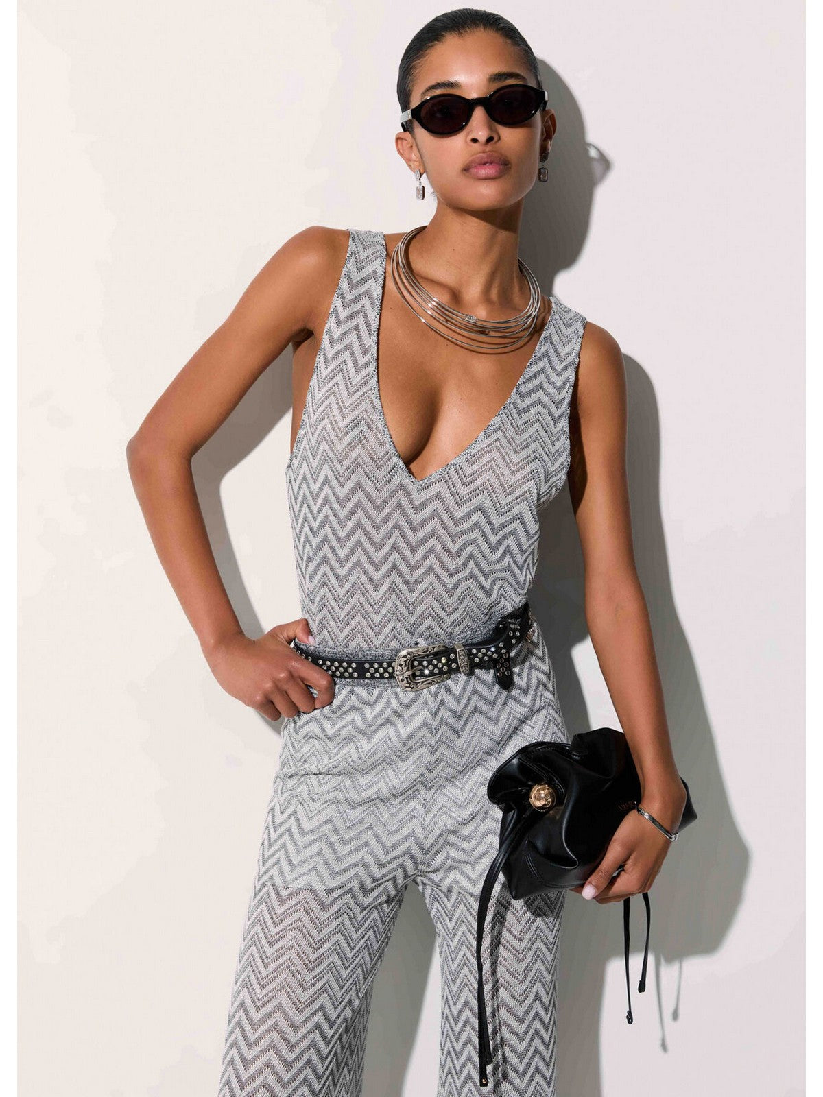 LIU JO BEACHWEAR Canotta Donna VA6175J3878 C3887 Nero/silver lux