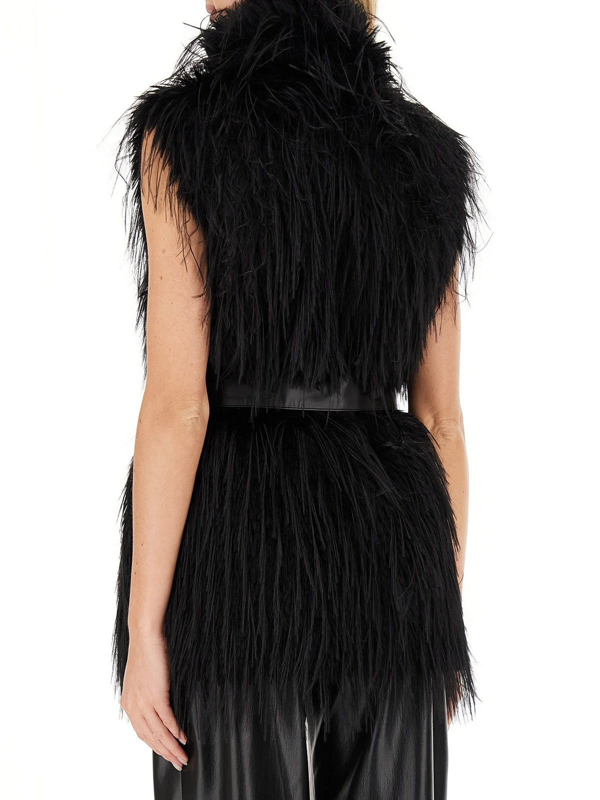 PINKO Pelliccia Donna NEVA GILET 106044-A2ZO Z99 NERO LIMOUSINE gioboutiqueweb