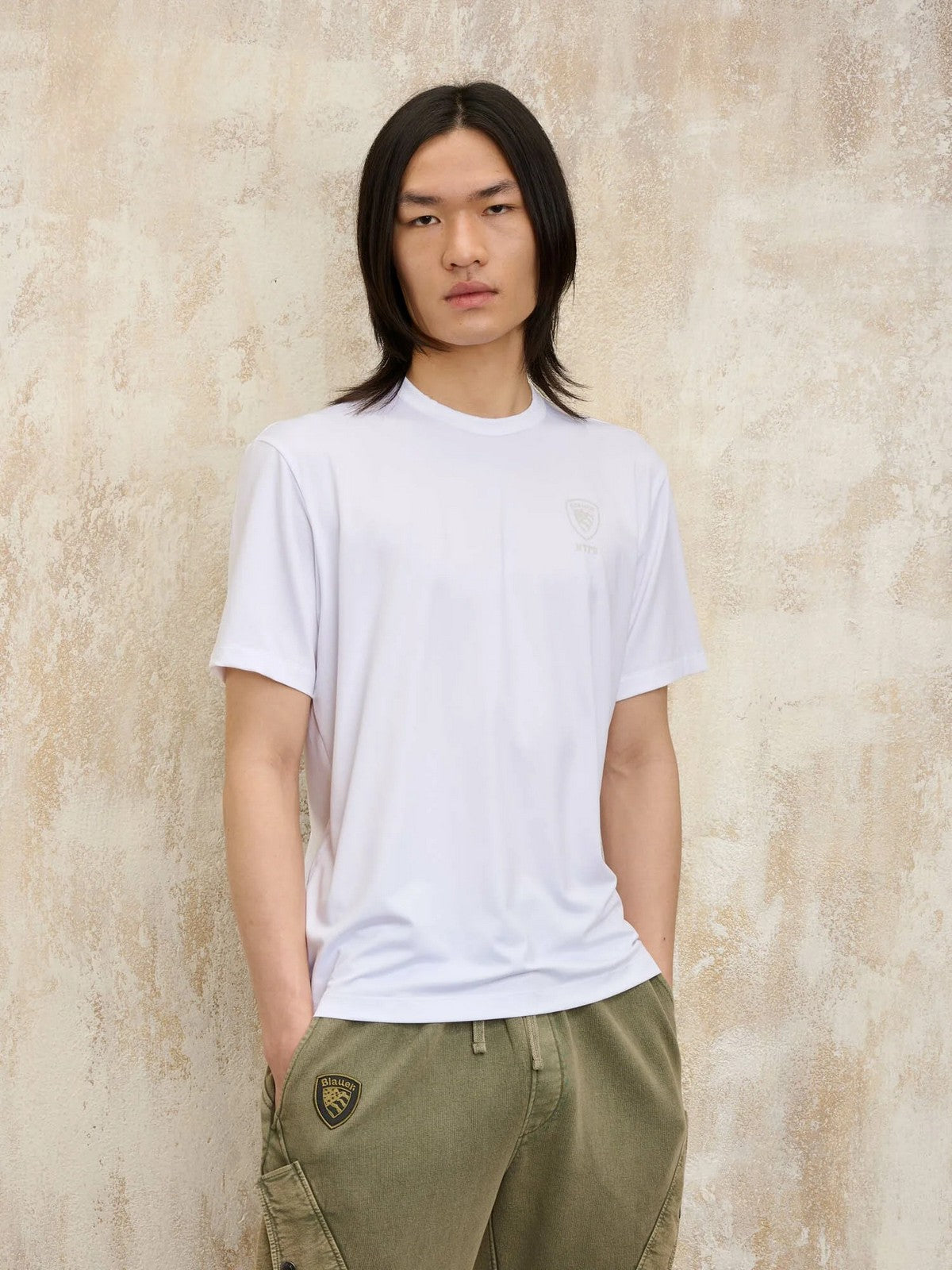 BLAUER T-shirt Uomo JASON 25SBLUH02108 006864 100 Bianco gioboutiqueweb