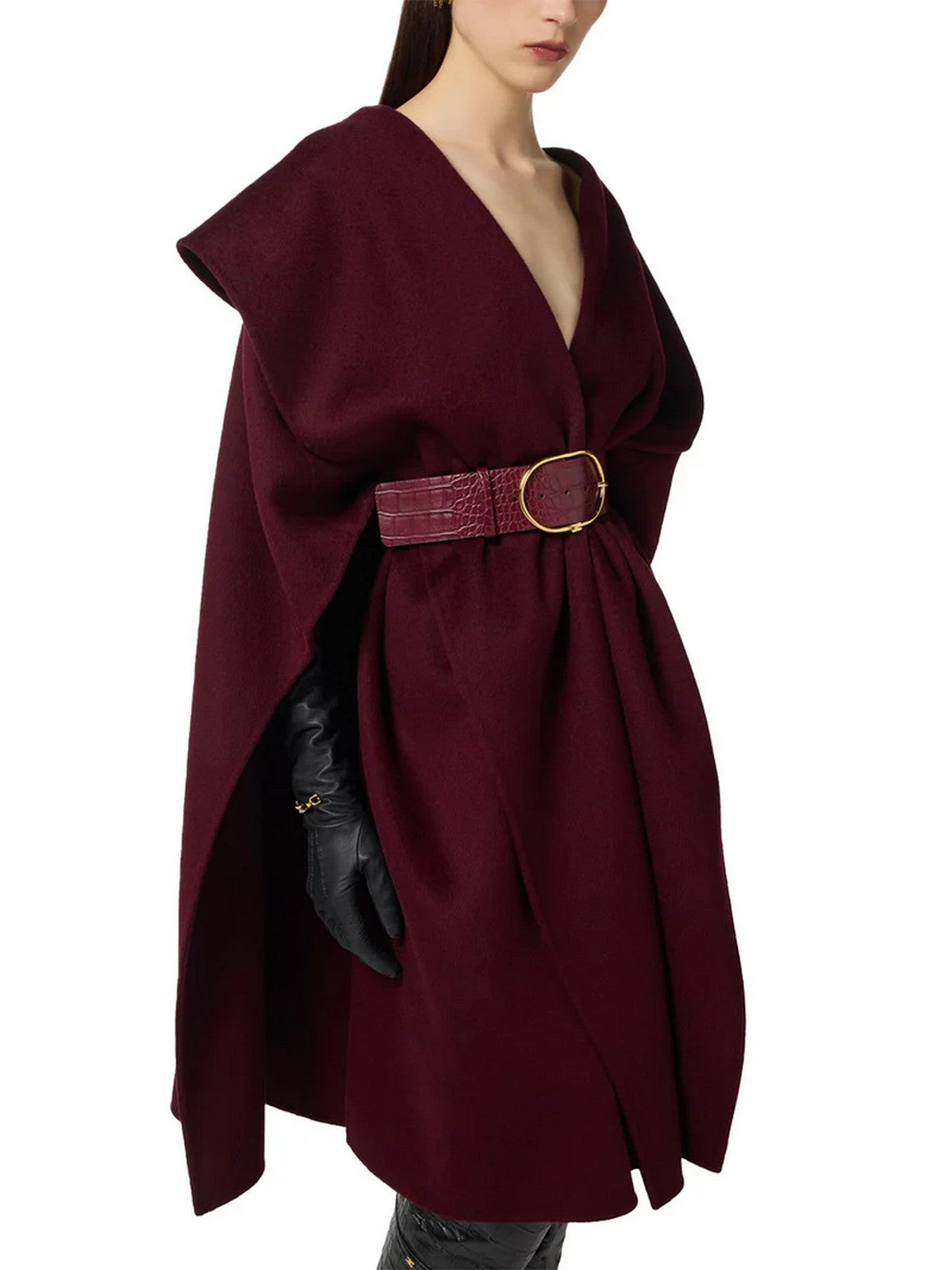 ELISABETTA FRANCHI Cappotto Donna CP67D56E2 EA4 MERLOT gioboutiqueweb