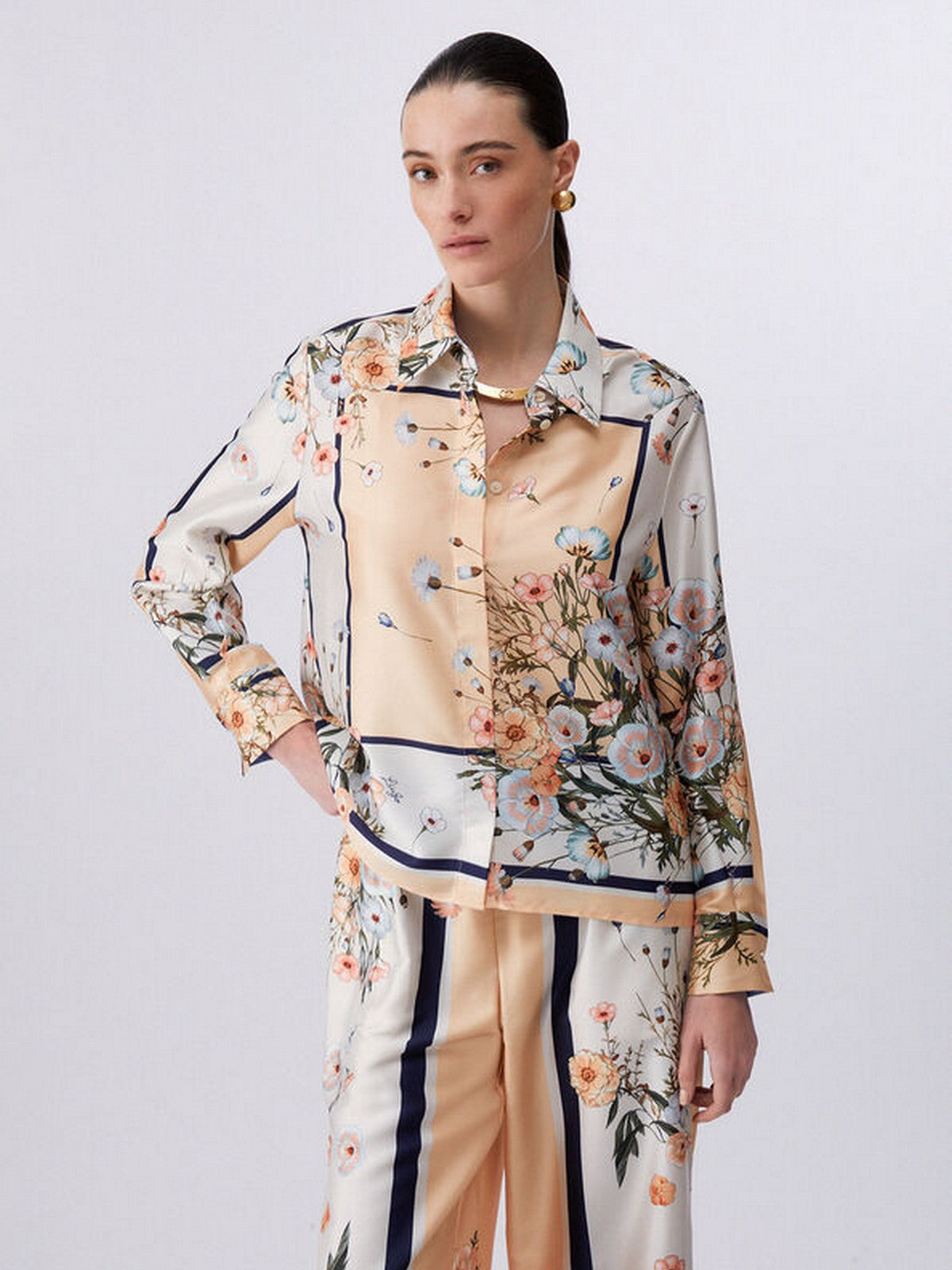 LIU JO WHITE Camicia Donna WA6357T2555 P9547 Blu str/bloom.small