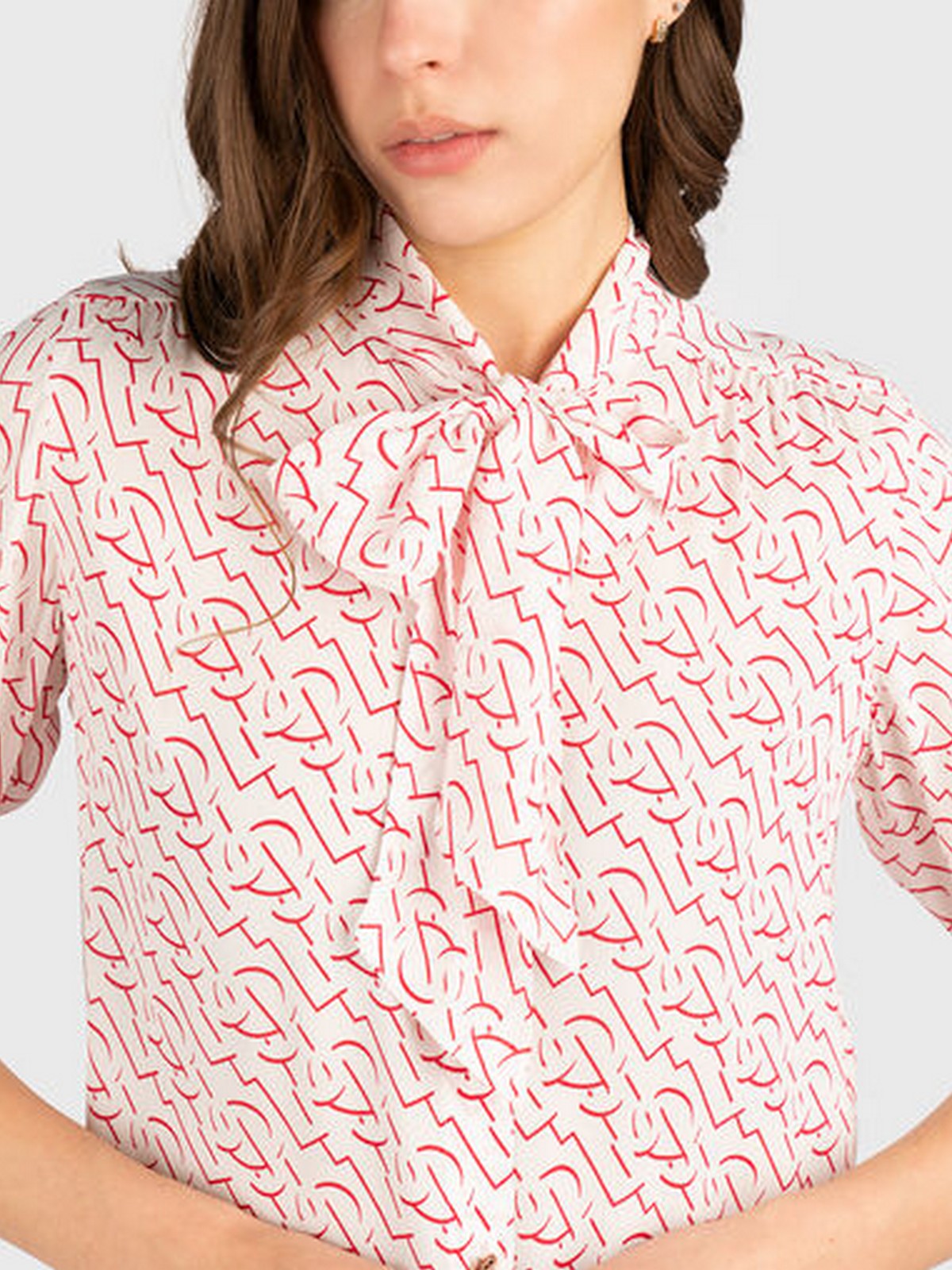LIU JO BLACK Camicia Donna CA5216T5853 B1187 WHITE/RED gioboutiqueweb