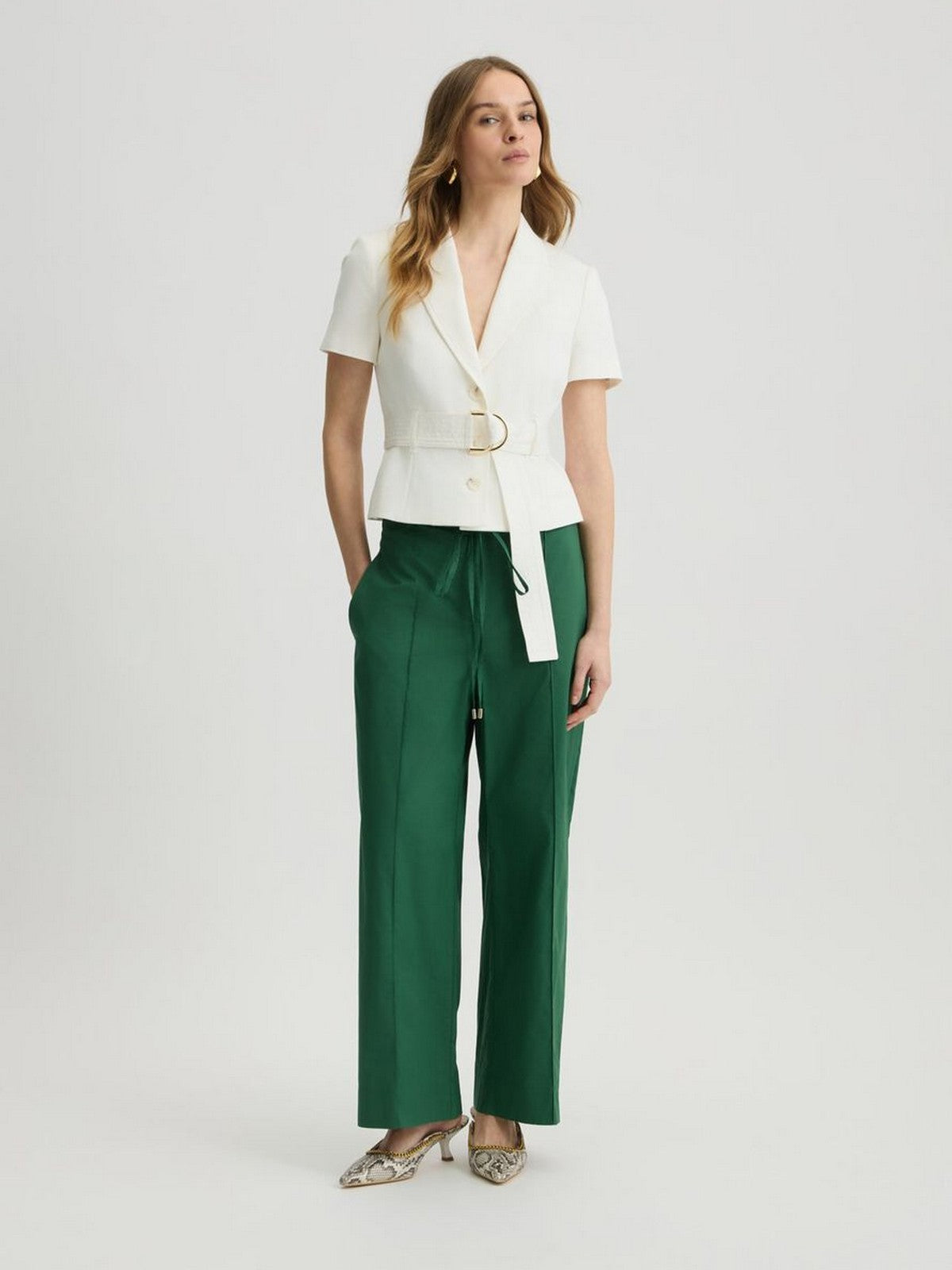 LIU JO BLACK Pantalone Donna CA5297TS246 X0665 Verde gioboutiqueweb