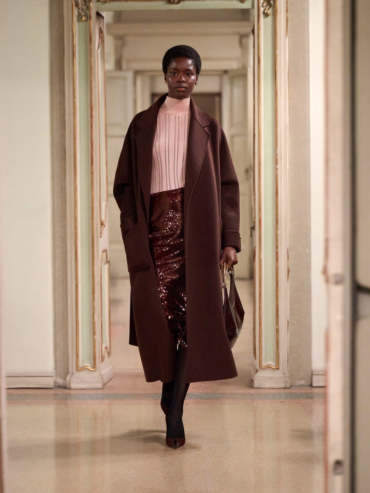 ELISABETTA FRANCHI Cappotto Donna CP68D56E2 EA3 COFFEE