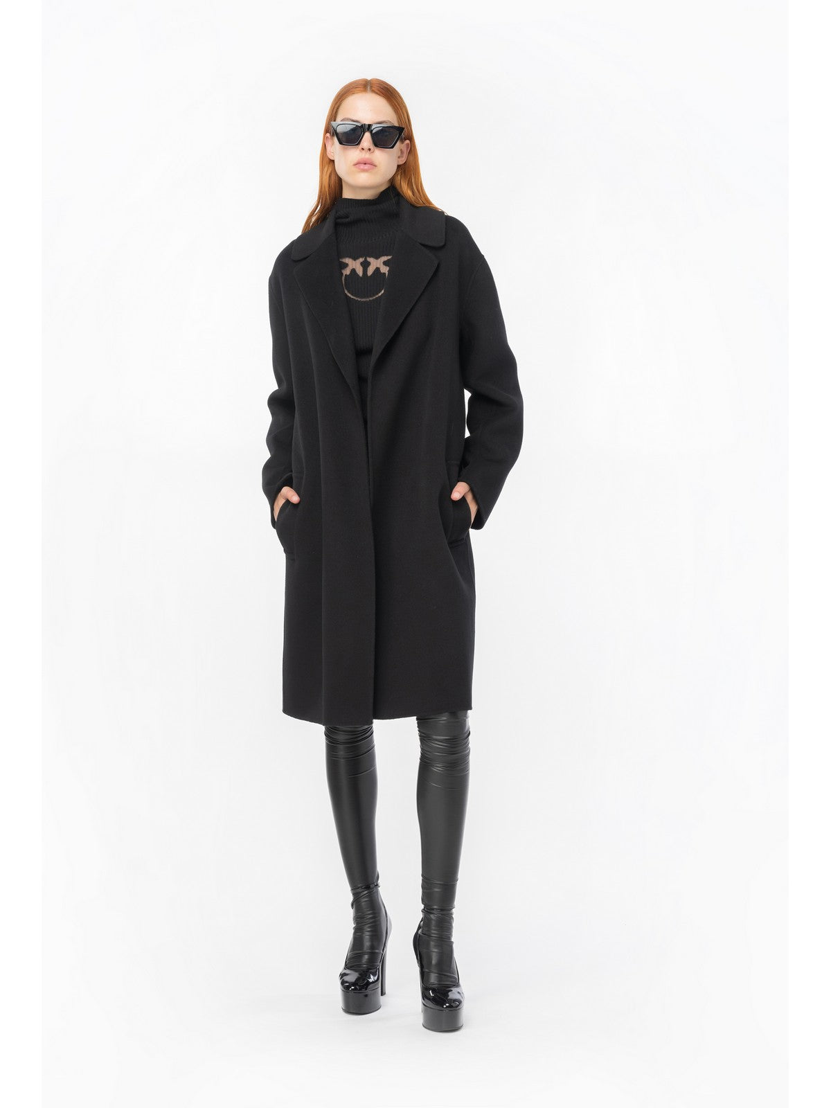 Pinko Maglione Frau Turtle Strike Lanna Logo in 102020-A18m Z99 Schwarz