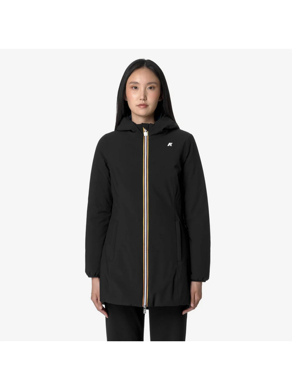 K-WAY Giubbino Donna DENISE ST WARM DOUBLE K6128UW A3C BLACK-BLUE DEPTH gioboutiqueweb
