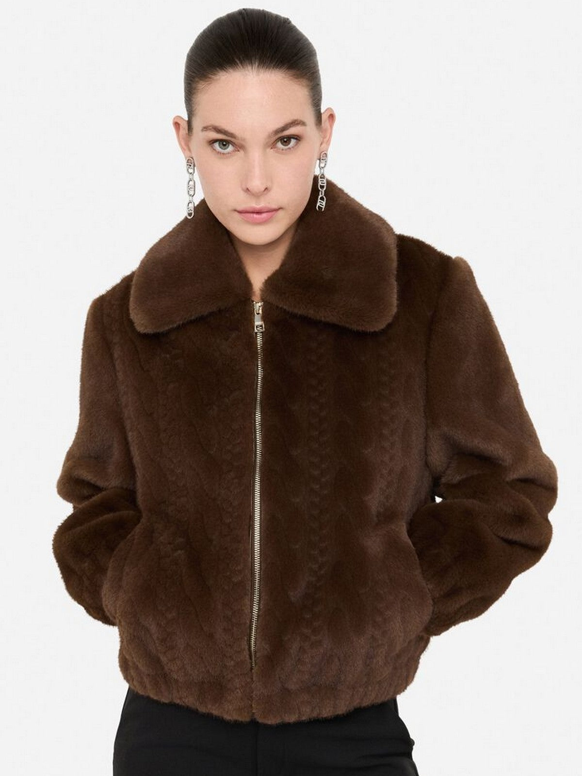 LIU JO WHITE Giubbino Donna MF5094E1044 90915 CIOCCOLATO