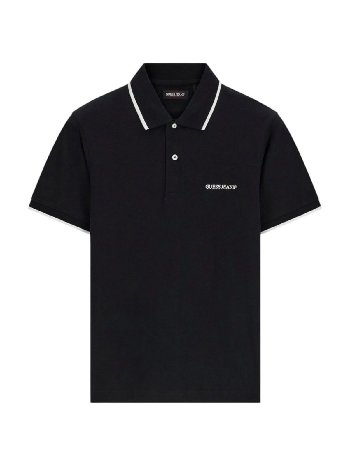 GUESS Polo Uomo GJ REG EMBRO SS POLO TIPPING M6RP24 KCJV1 S9HJ JET BLACK PURE WHITE