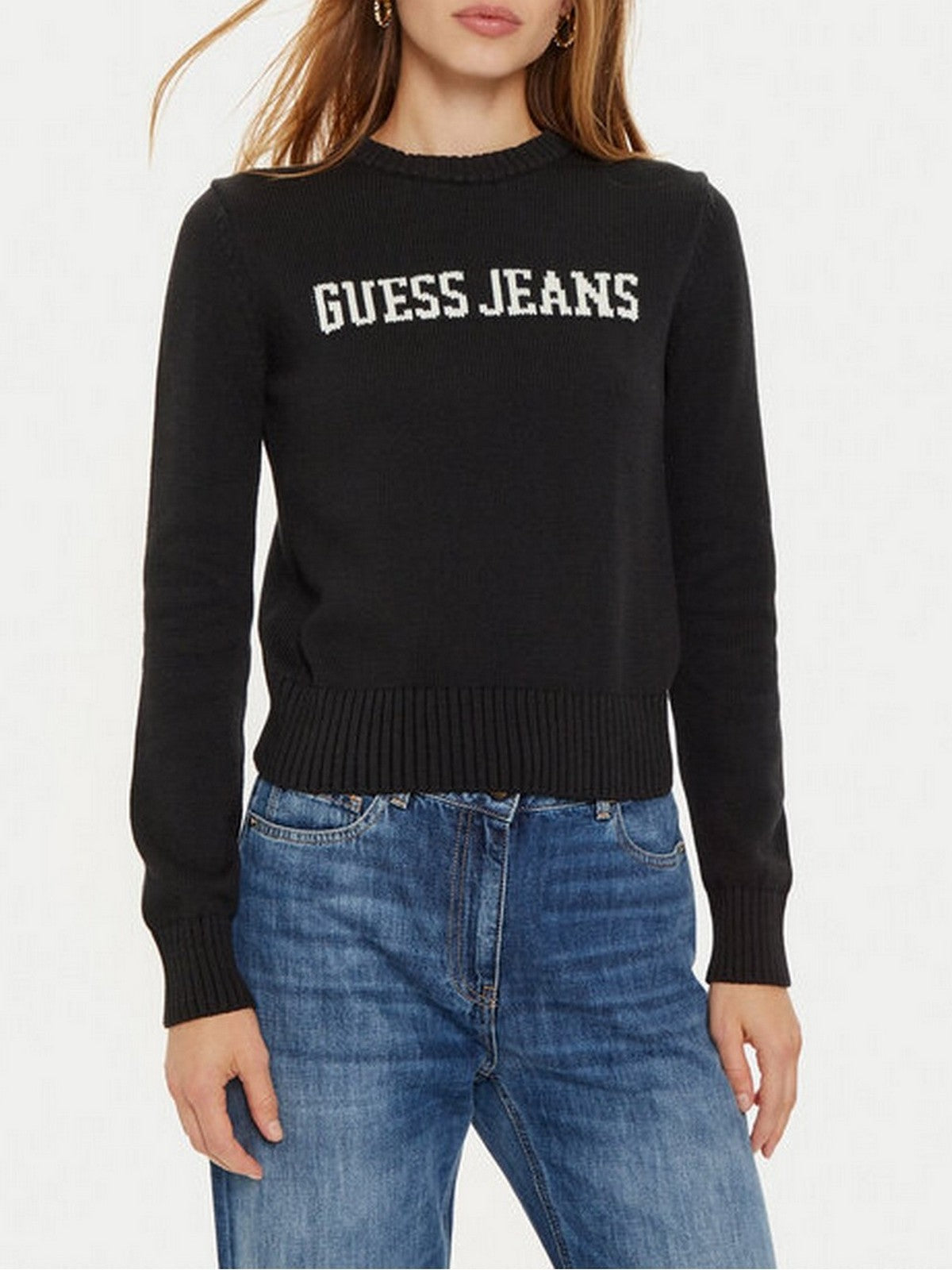 GUESS Maglione Donna GJ LS CN GUESS J INTARSIA SWTR W4BR10 Z3HM1 JBLK Jet Black A996