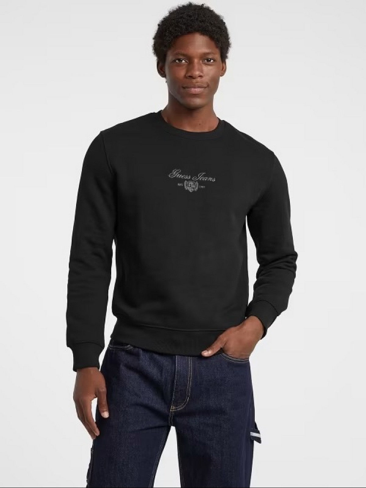 GUESS Felpa Uomo GJ SLIM SCRIPT CREWNECK M5BQ35 K9V31 JBLK Jet Black A996