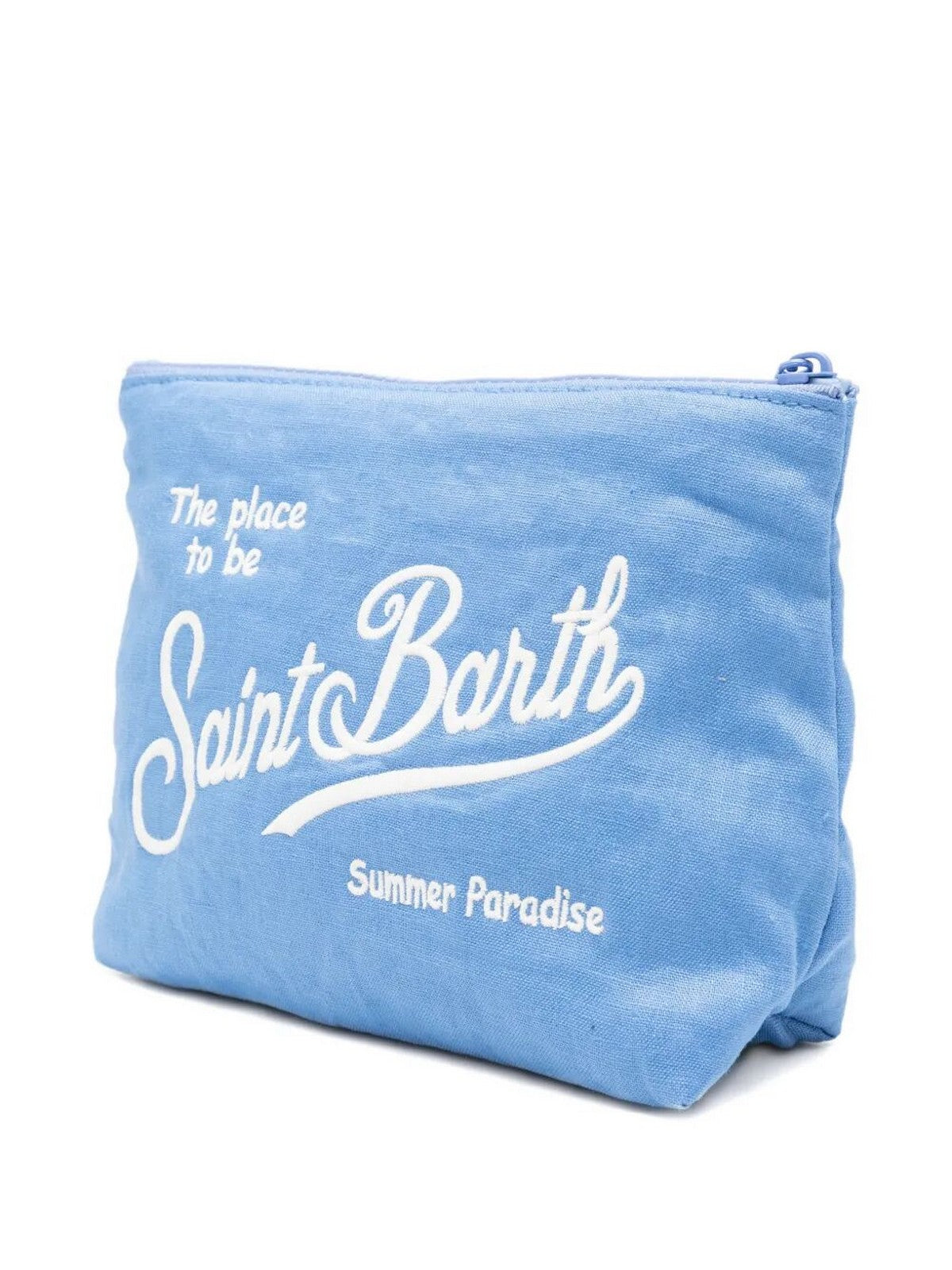 MC2 SAINT BARTH Pochette Unisex adulto ALINE SOFT LINEN 00551L VINTAGE 17M CLOUD BLUE EMB