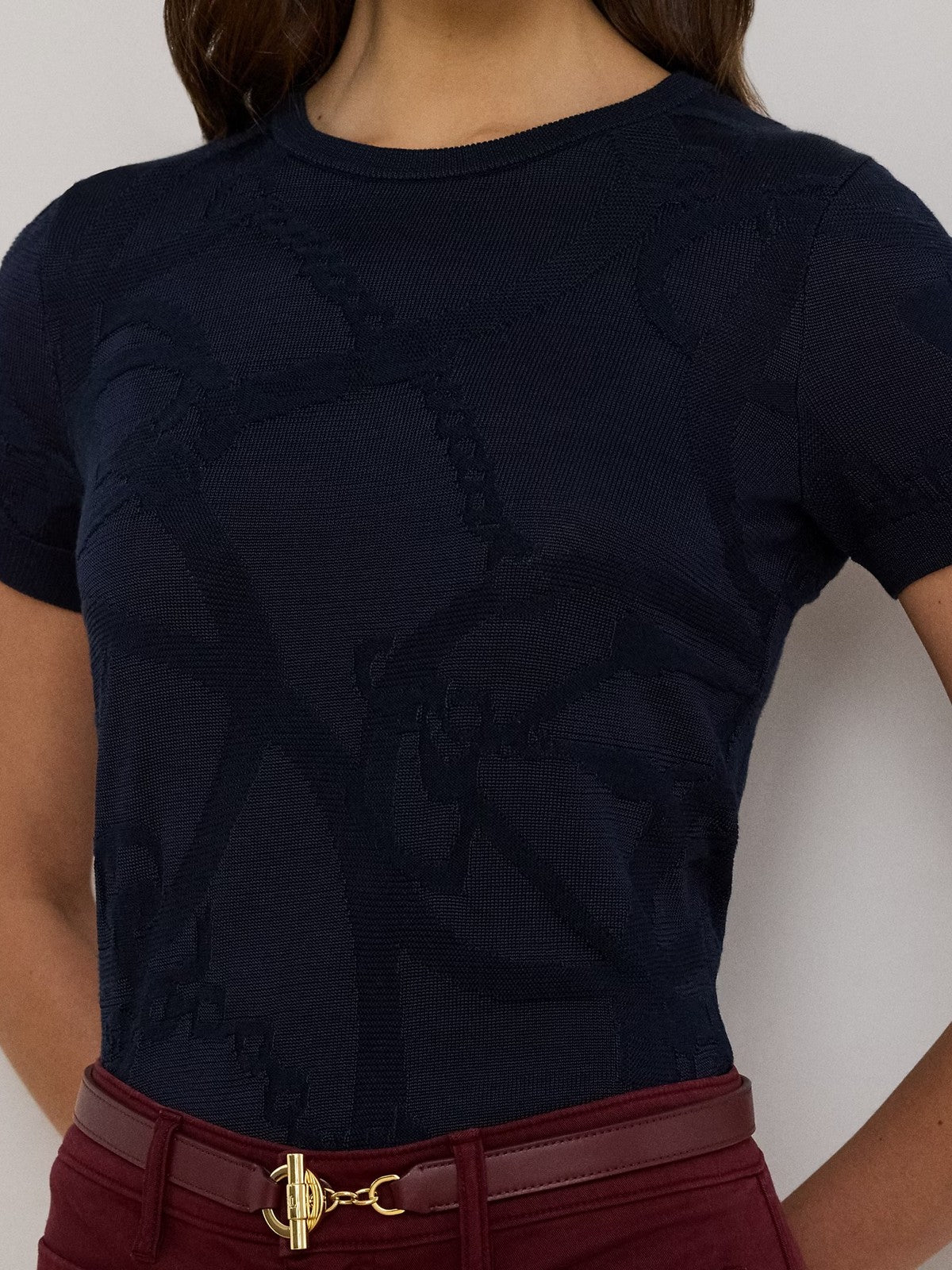 LAUREN RALPH LAUREN Camisa Mujer EYELAH-MANGA CORTA-PULLOVER 200P03475 002 LAUREN NAVY