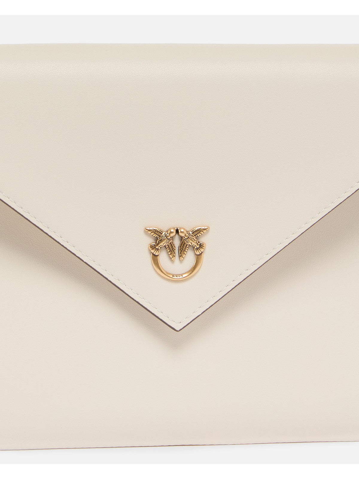 PINKO Pochette Donna FLAT PURSE HANDLE 104820-A0F1 Z14Q BIANCO SETA-ANTIQUE GOLD