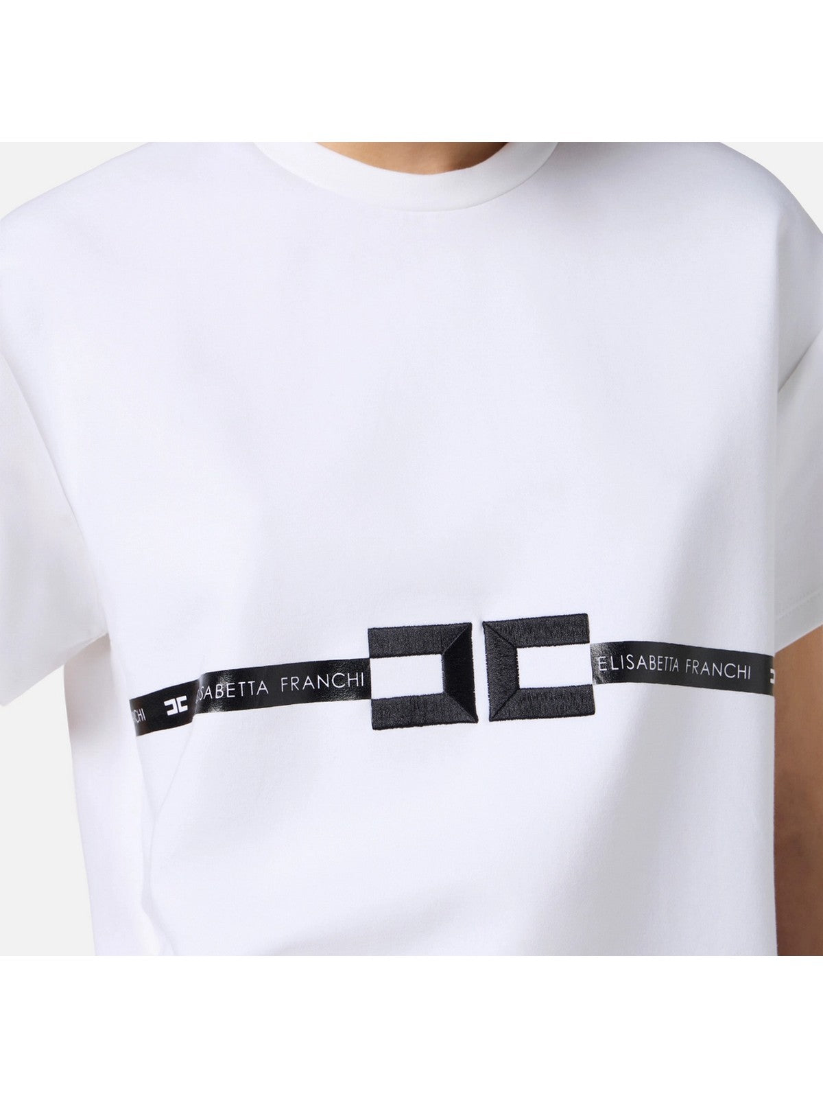 ELISABETTA FRANCHI T-shirt Donna MA02256E2 270 GESSO gioboutiqueweb