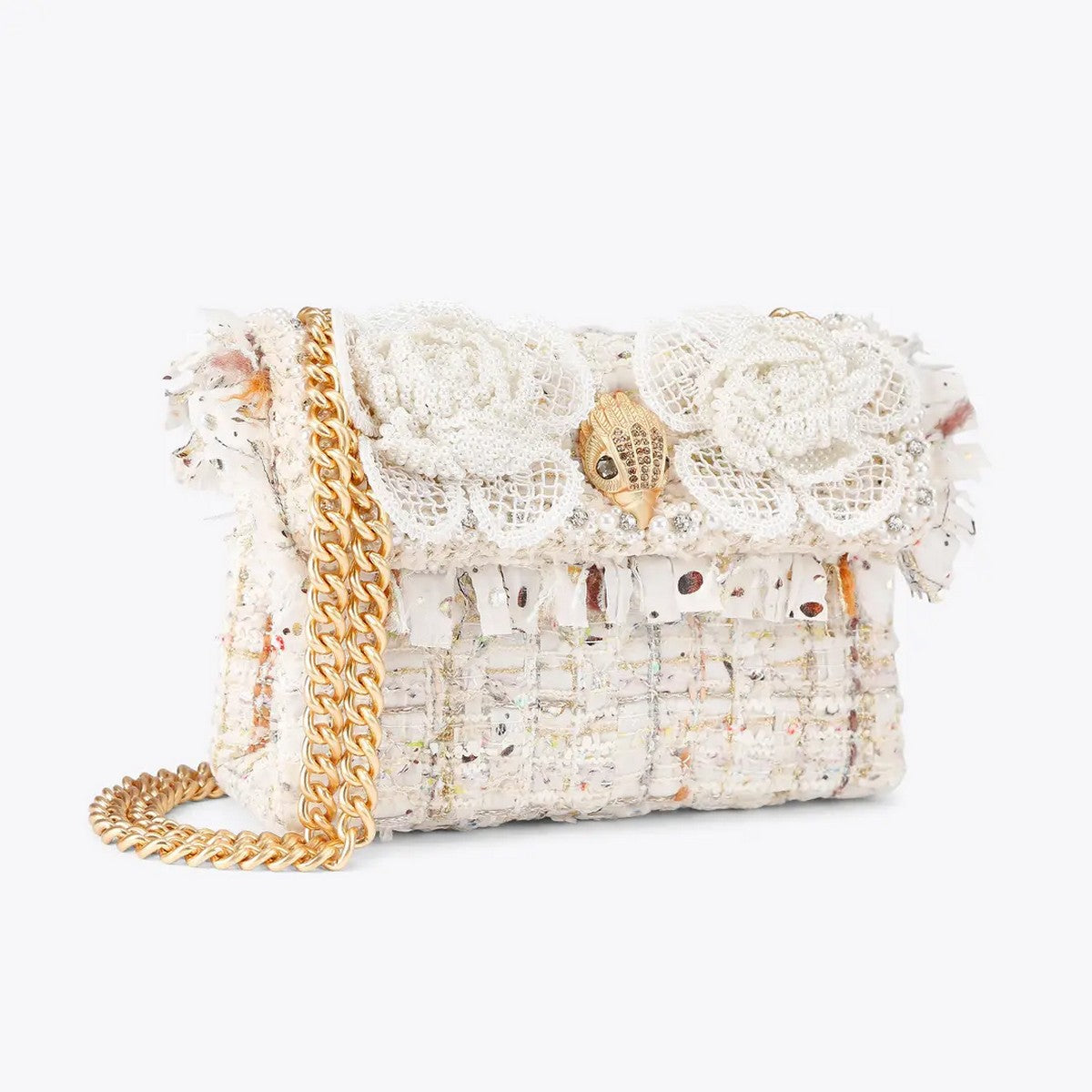 KURT GEIGER Borsa Donna 690-TWEED MINI KENSINGTON 5379544069 BONE/COMB BONE/COMB