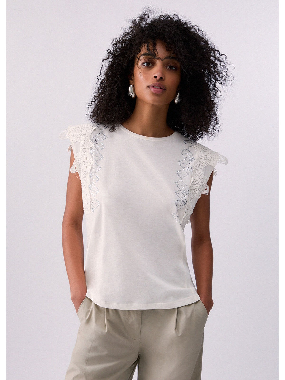 LIU JO WHITE T-shirt Donna WA6311J3885 10701 BIANCO LANA