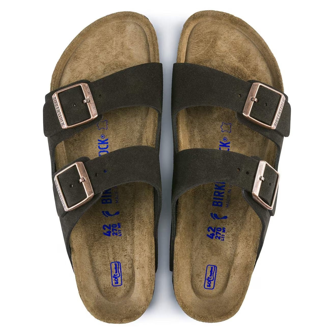 BIRKENSTOCK Sandalo Unisex adulto Arizona SFB mocca, Suede Leather 951313 MOCCA