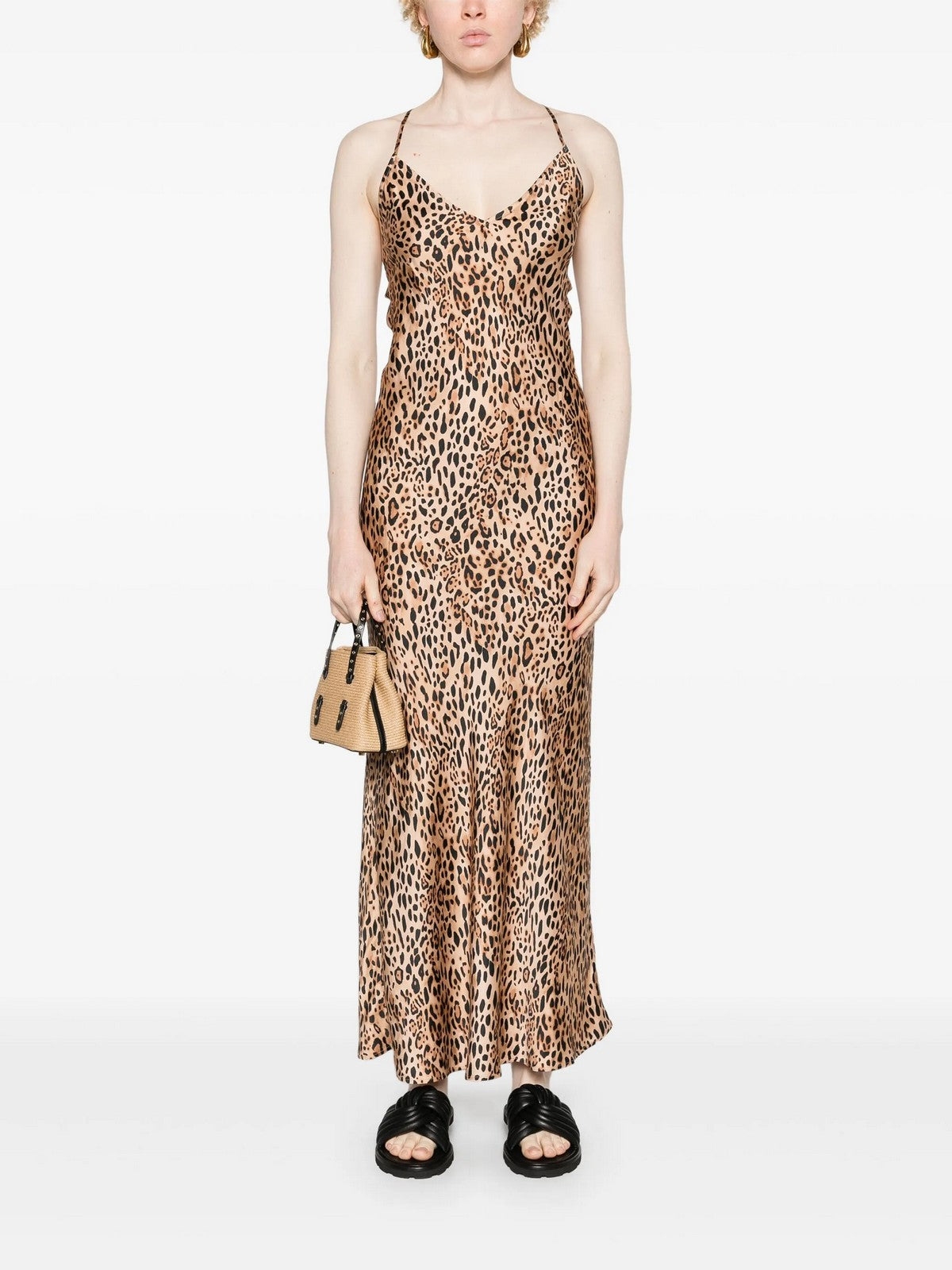 MC2 SAINT BARTH Abito Donna EYDIS 06190H SATIN SAND LEOPARD gioboutiqueweb