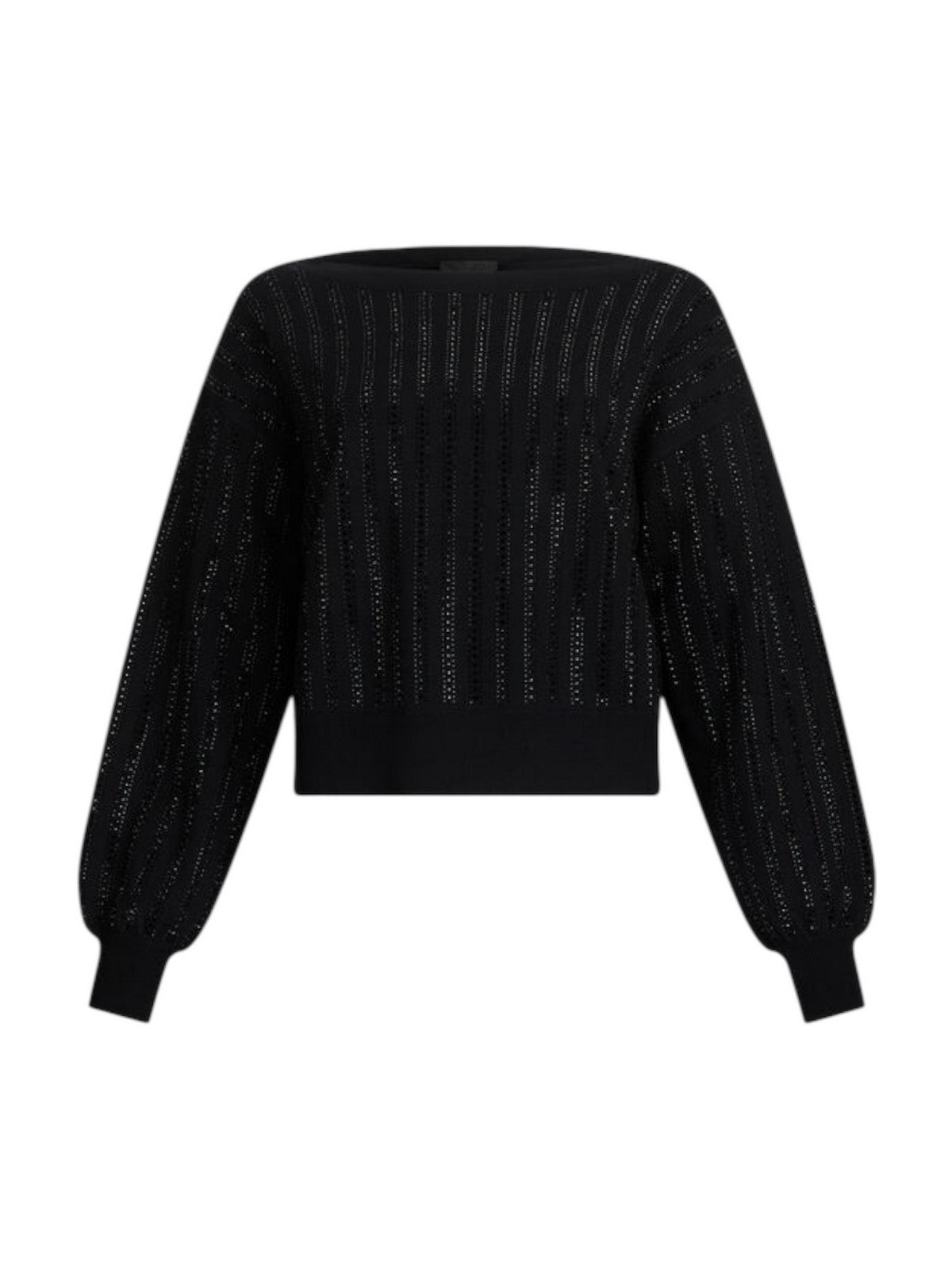 LIU JO BLACK Maglione Donna CF5271MA96E M9798 Nero/rows strass