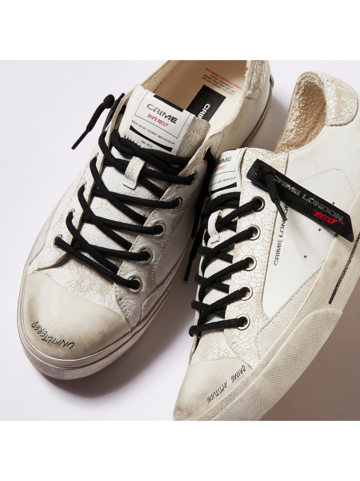 CRIME LONDON Sneaker Uomo RECUT LOW WORE YESTERDAY 14130PP7 10 WHITE