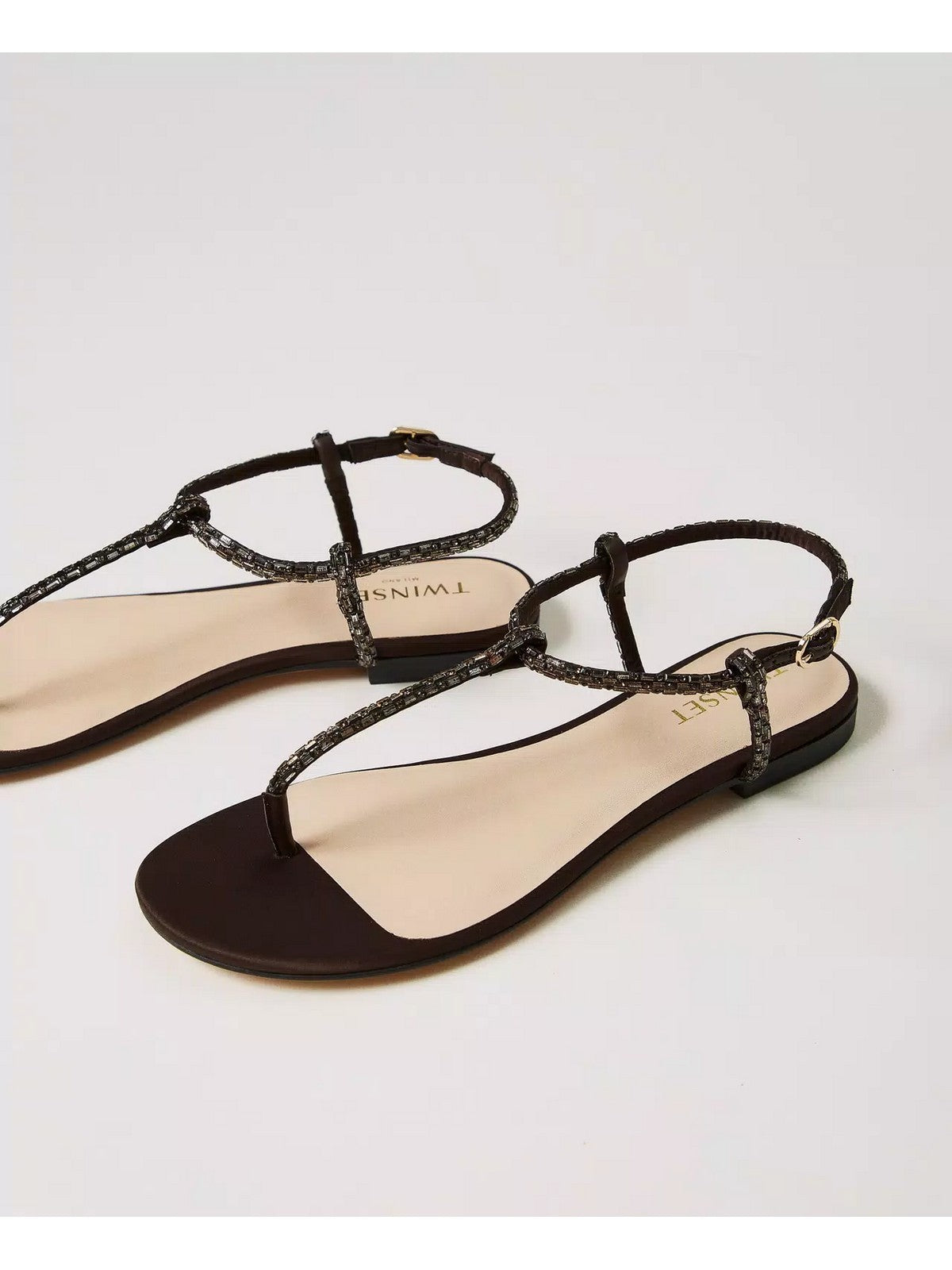 TWINSET Sandalo Donna 251TGT110 10780 Marrone gioboutiqueweb