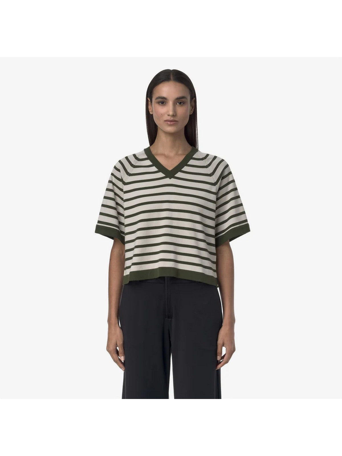 K-WAY Maglia Donna MAROL STRIPES K2135MW B0E Beige gioboutiqueweb