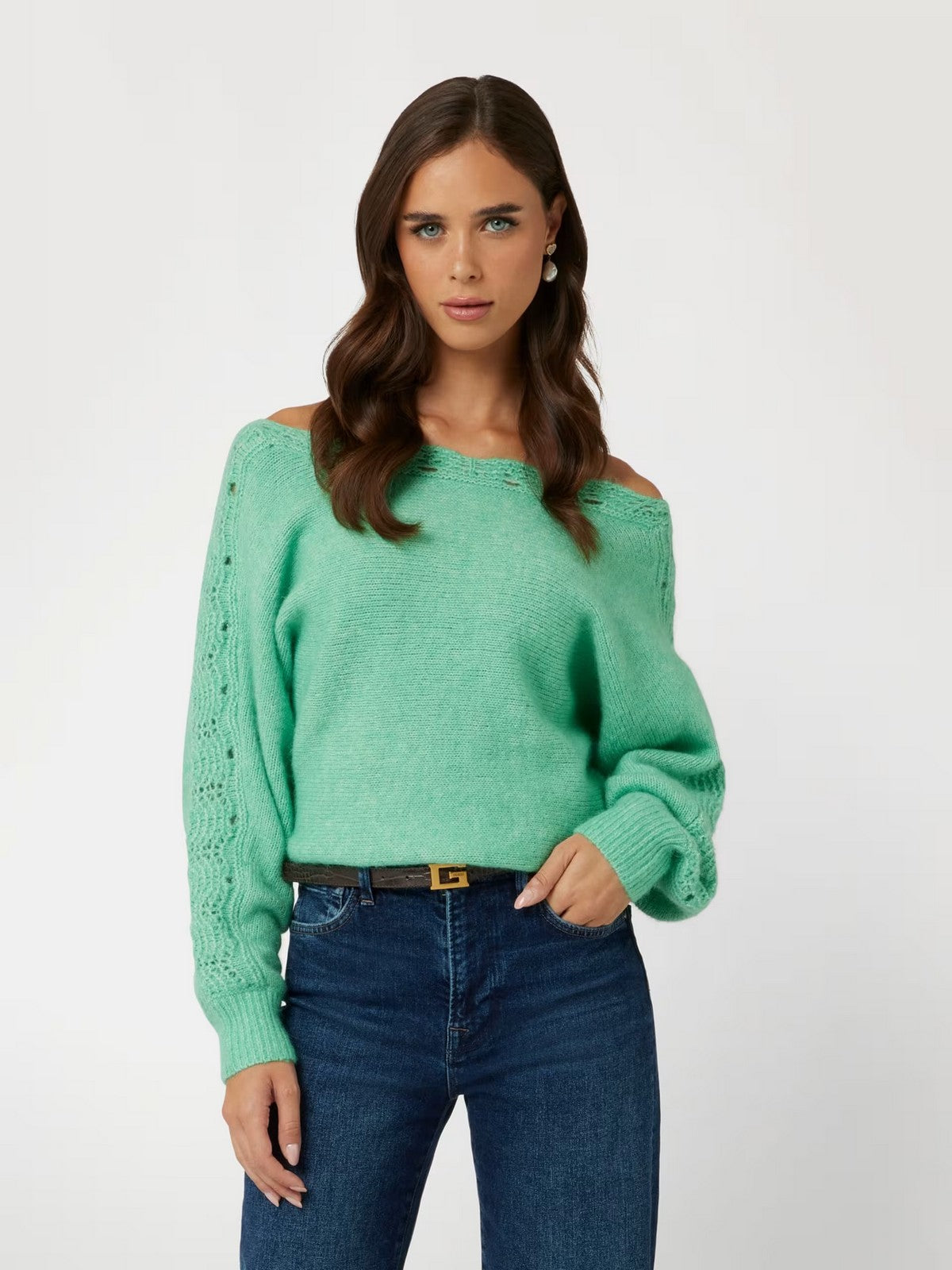 Guess Maglion Woman LS BN Malorie Dolman Swr W4BR0M Z3LG0 A83G Green