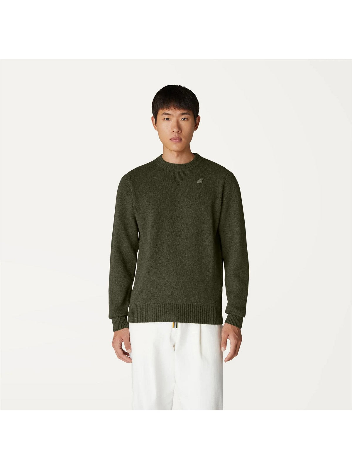 K-WAY Maglione Uomo Sebastien lambswool K2112PW WMR Verde gioboutiqueweb