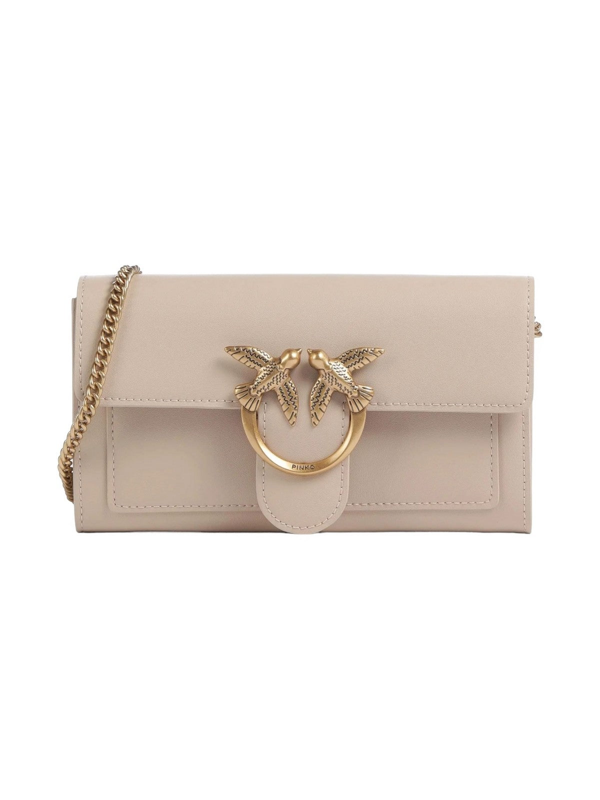 PINKO Borsa Donna Love One Wallet C Vitello Seta 100062-A0F1 C50Q Beige gioboutiqueweb
