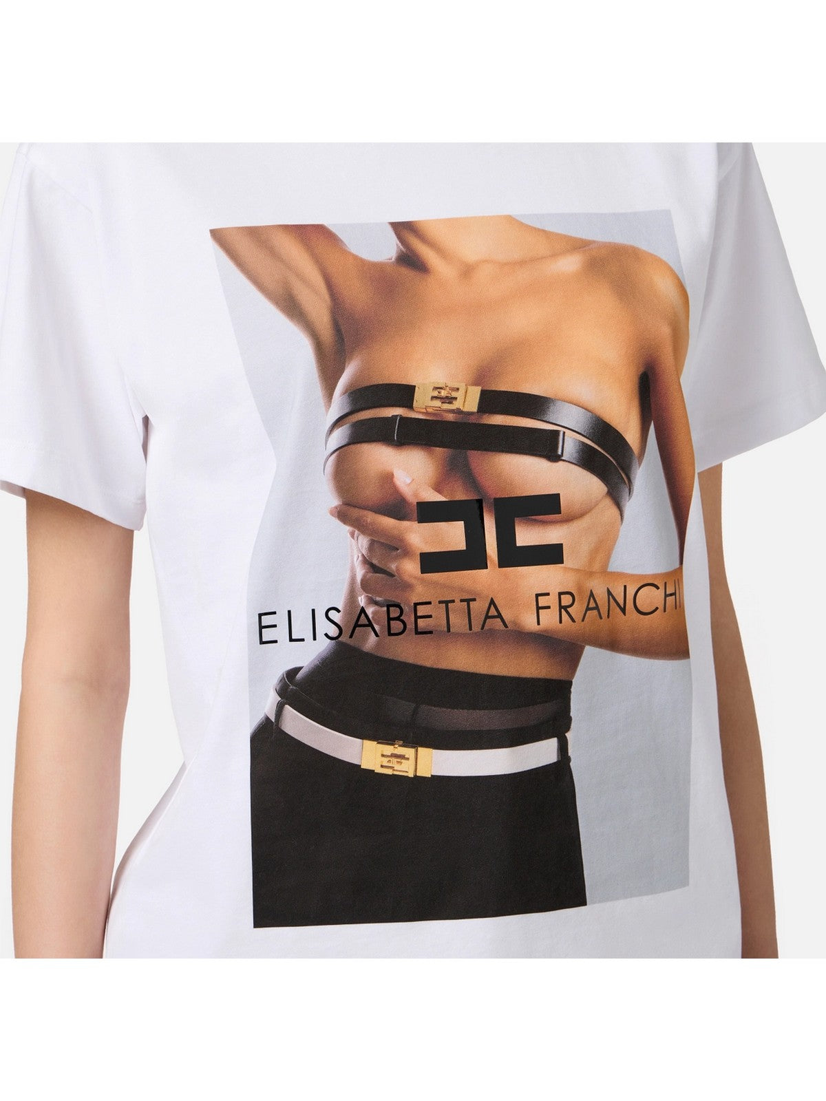 ELISABETTA FRANCHI T-shirt Donna MA02456E2 270 GESSO gioboutiqueweb