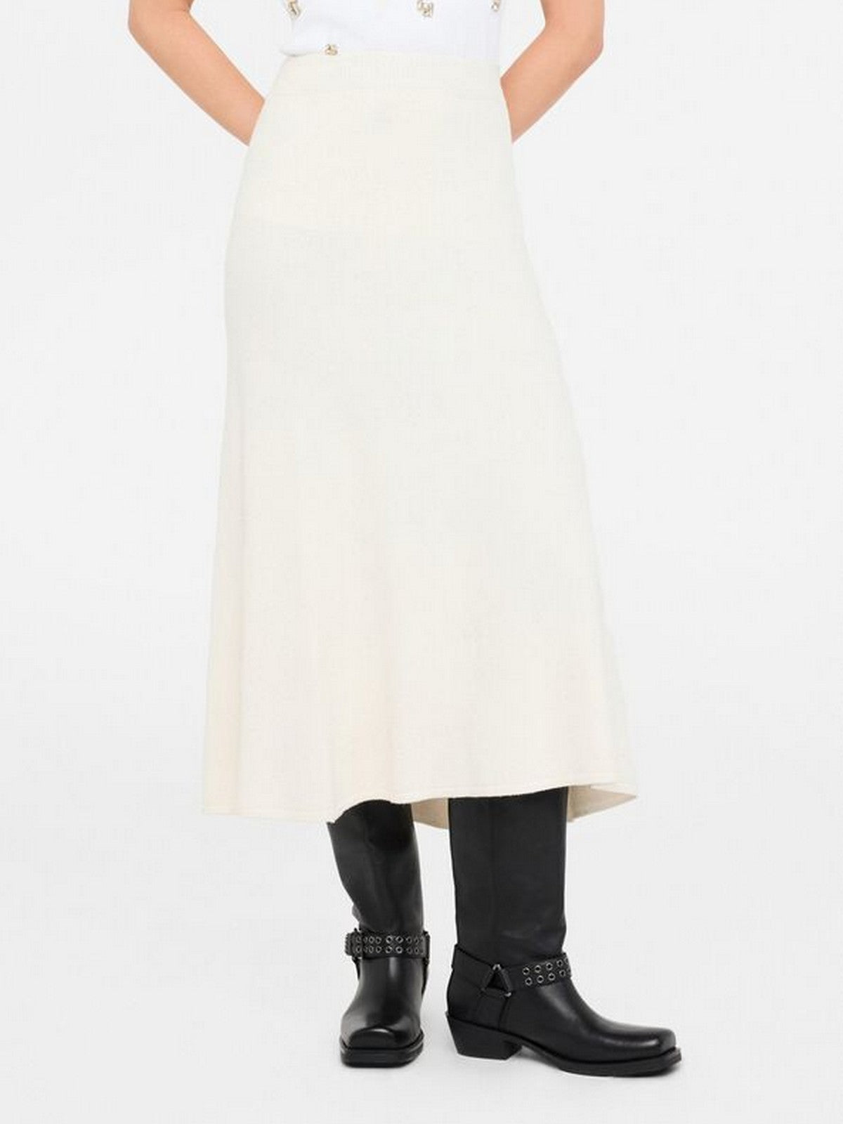 LIU JO WHITE Gonna Donna MF5295MA27R W9167 Bianco lana met.