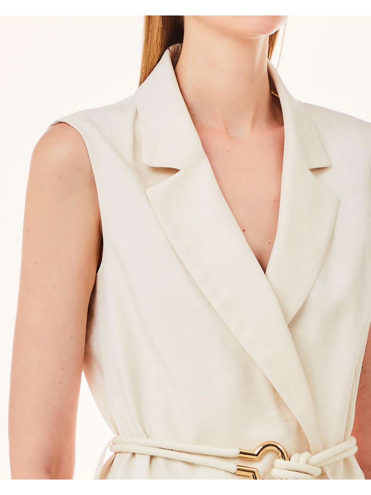 Liu Jo White Gilet Woman MA4356T3406 20304 Beige