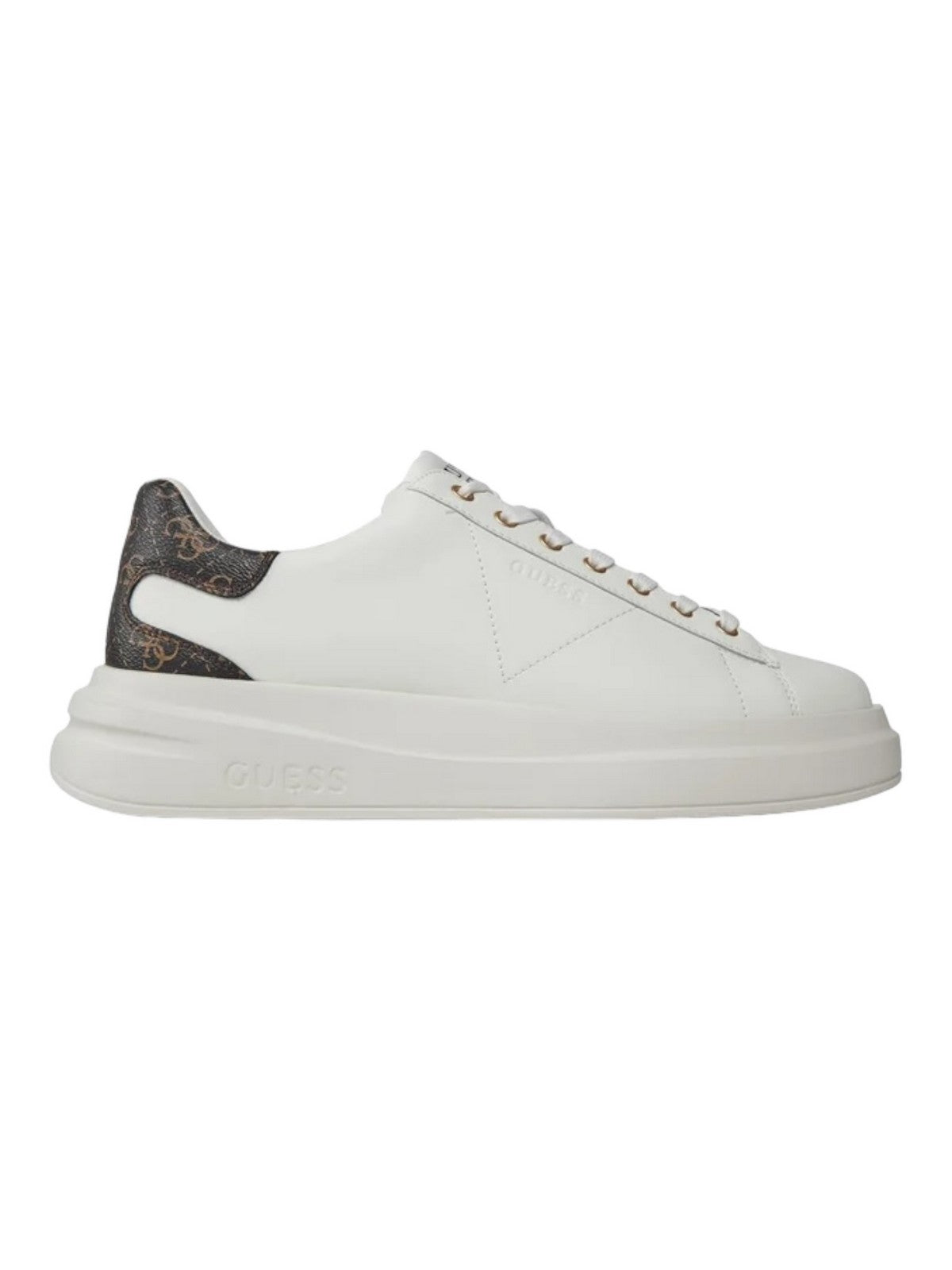 GUESS Sneaker Uomo ELBA FMPVIB LEA12 WBROC Bianco gioboutiqueweb